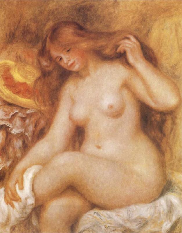 Pierre-Auguste Renoir Bather with Long Blonde oil painting picture